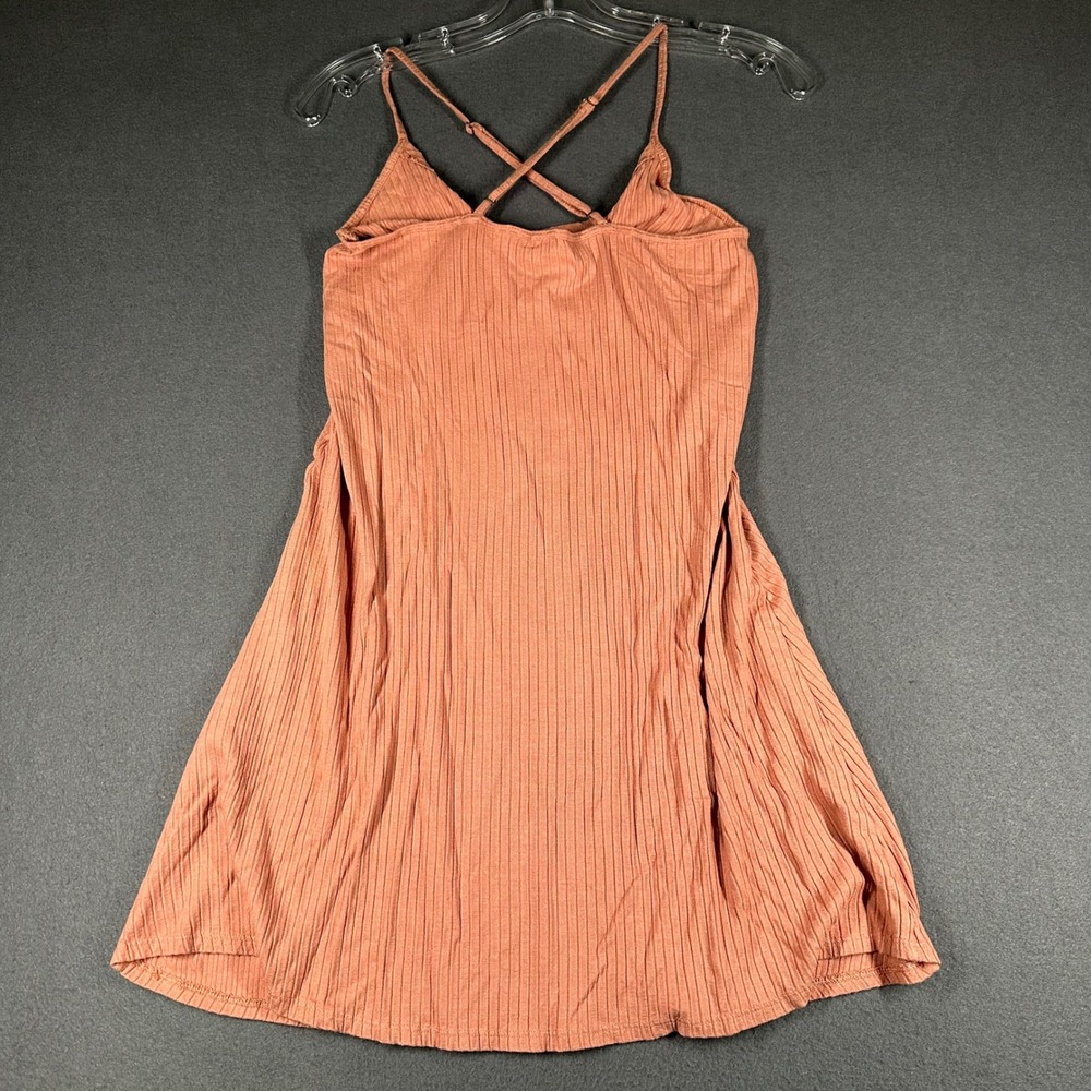 Volcom Dress Womens XS Pink Ribbed Knit Cami Mini Sleeveless Criss Cross Casual - Picture 8 of 11